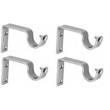 Ddrapes - 4 Strong Single SS Bracket for 1 25MM Curtain Rod 